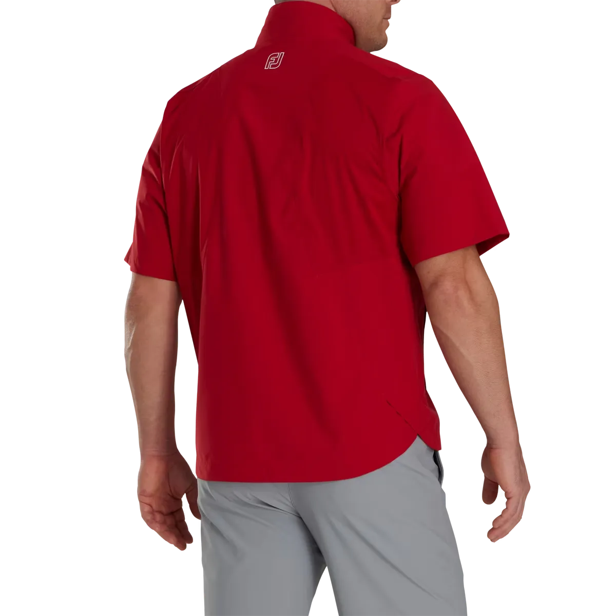 Footjoy Men's HydroLite X Short Sleeve Rain Shirt - DARK RED