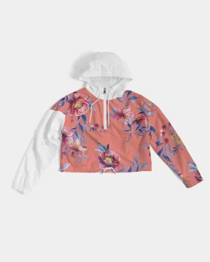 Forbidden Floral  Women's Cropped Windbreaker
