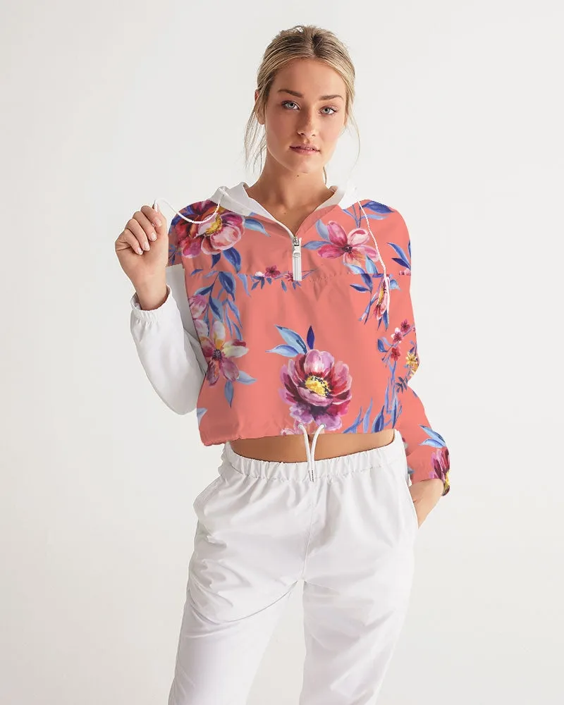 Forbidden Floral  Women's Cropped Windbreaker