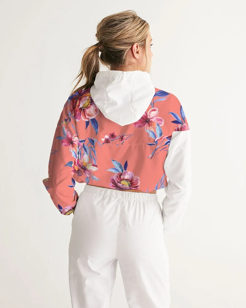 Forbidden Floral  Women's Cropped Windbreaker