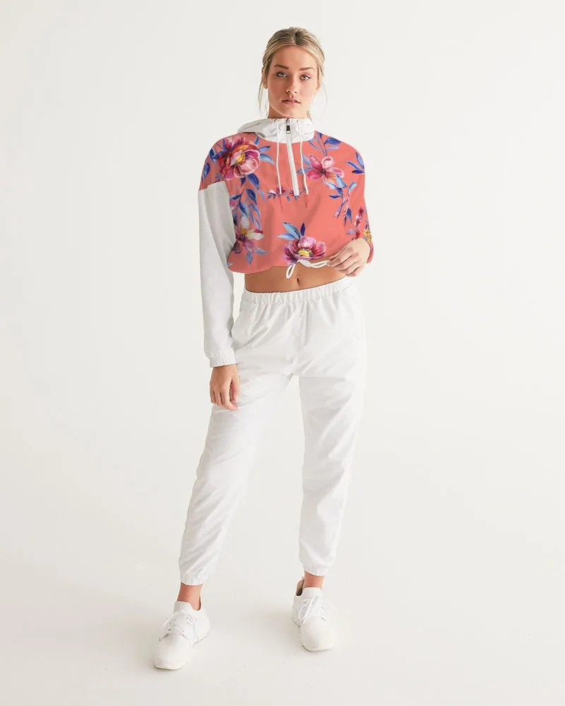 Forbidden Floral  Women's Cropped Windbreaker