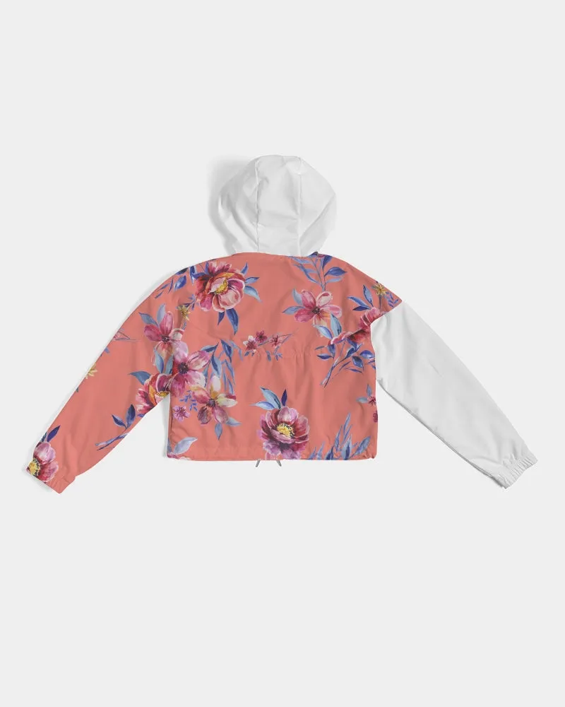 Forbidden Floral  Women's Cropped Windbreaker