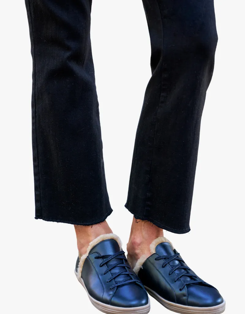 Frank & Eileen Killian Illusion Crop Flare Pull On Pants in Black (Italian Dream Denim)