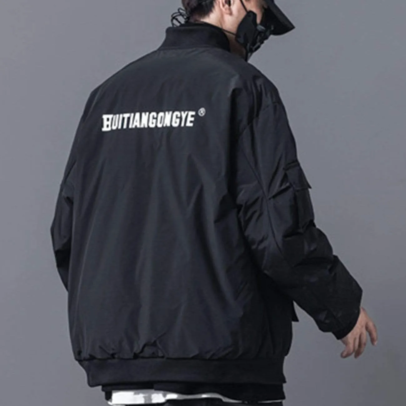 Functional Labeling Bomber Jacket