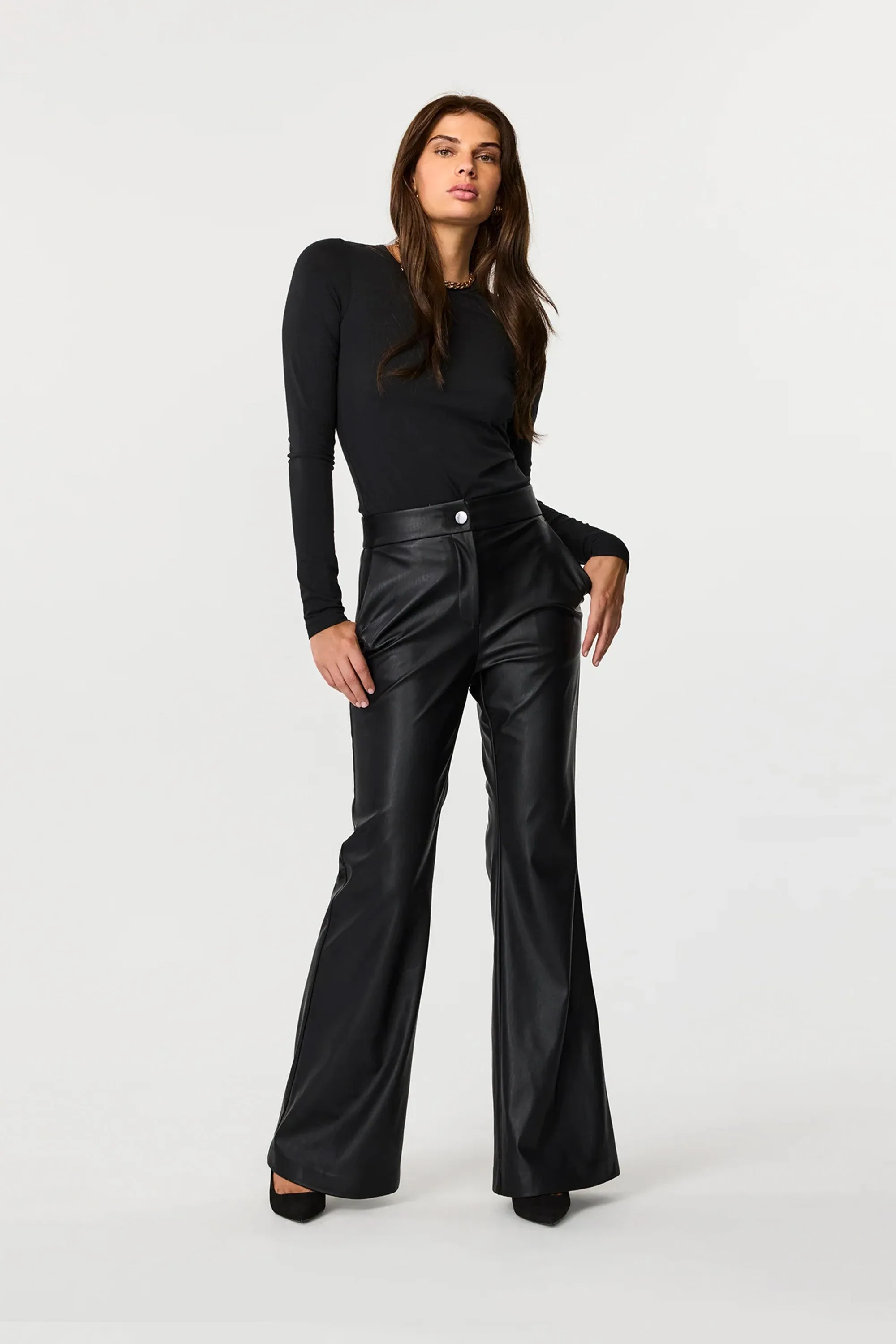 Gaia Vegan Leather Flare Pants