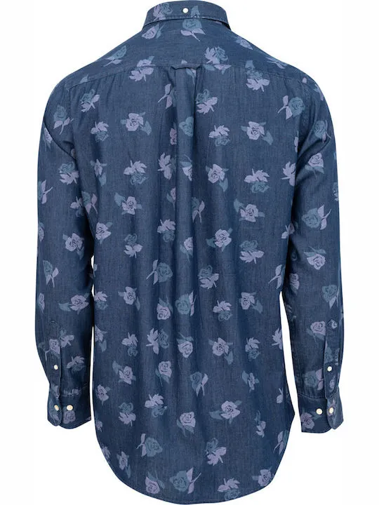 GANT Dark Indigo Rose Chambray Button Down Shirt 3007320 Size M NWT