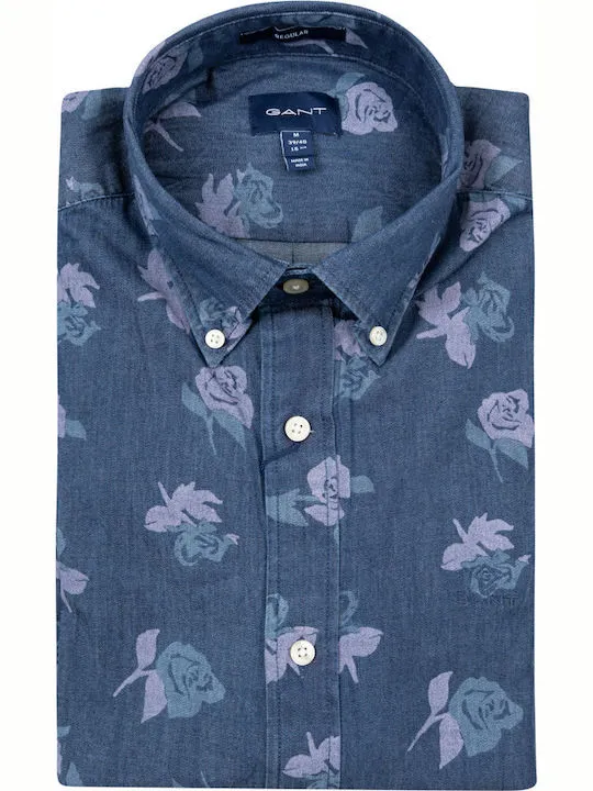 GANT Dark Indigo Rose Chambray Button Down Shirt 3007320 Size M NWT