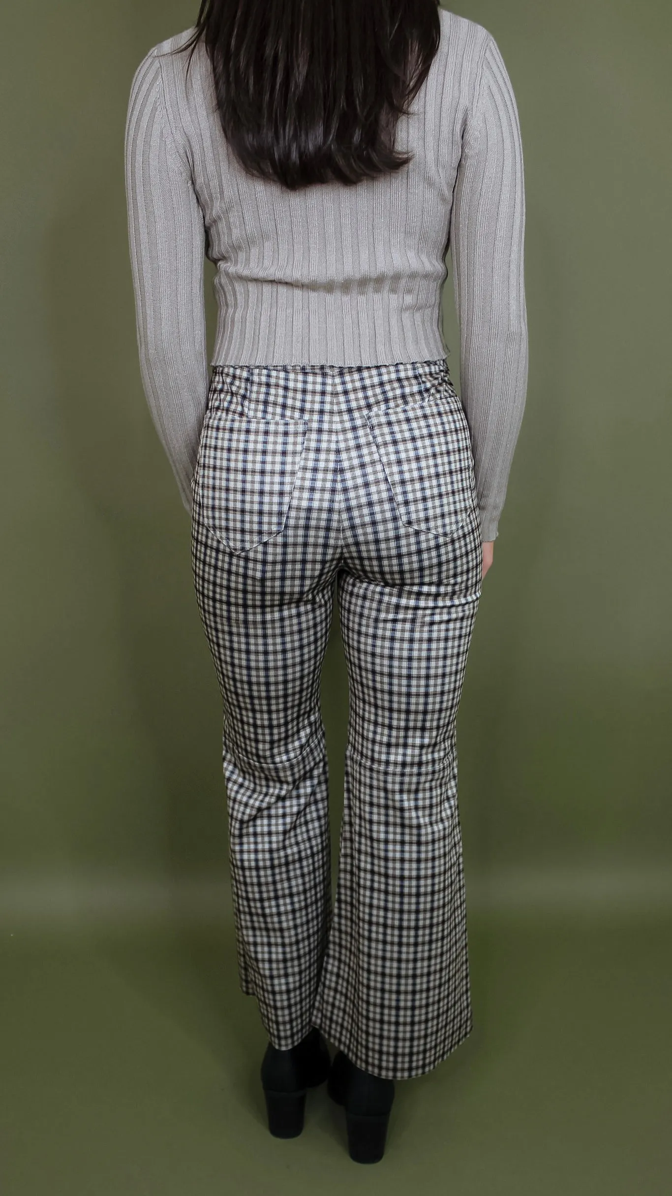 Genevieve Navy Plaid Pants