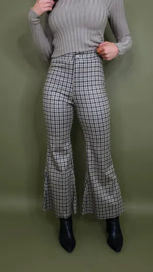 Genevieve Navy Plaid Pants