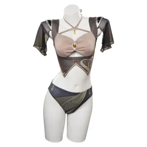 Genshin Impact Zhongli Cosplay Costume Swimsuit Halloween Carnival Party Disguise Suit
