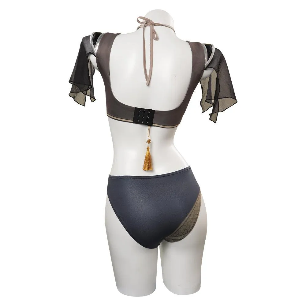 Genshin Impact Zhongli Cosplay Costume Swimsuit Halloween Carnival Party Disguise Suit