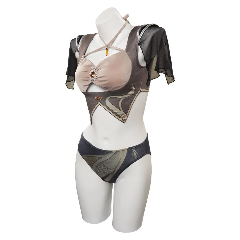 Genshin Impact Zhongli Cosplay Costume Swimsuit Halloween Carnival Party Disguise Suit