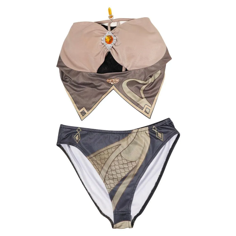 Genshin Impact Zhongli Cosplay Costume Swimsuit Halloween Carnival Party Disguise Suit