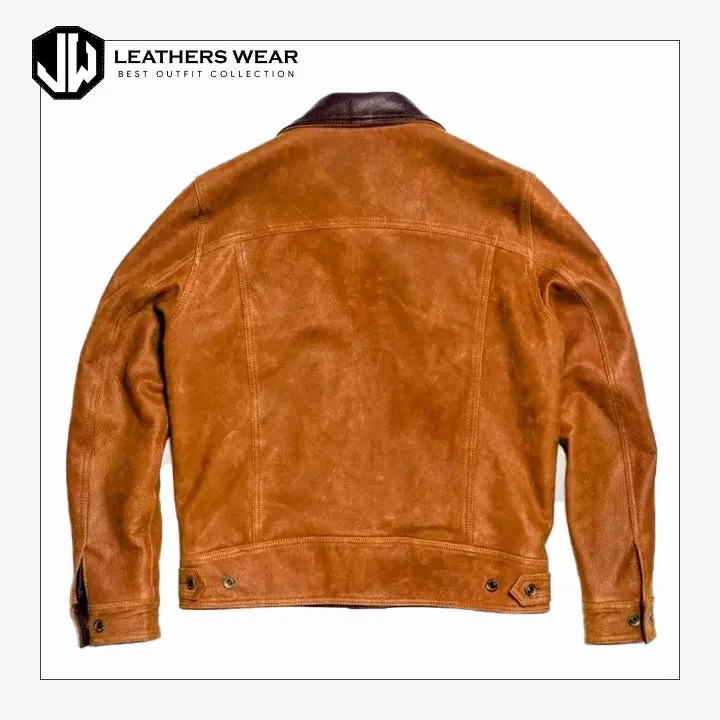 Genuine Leather Trucker Jacket