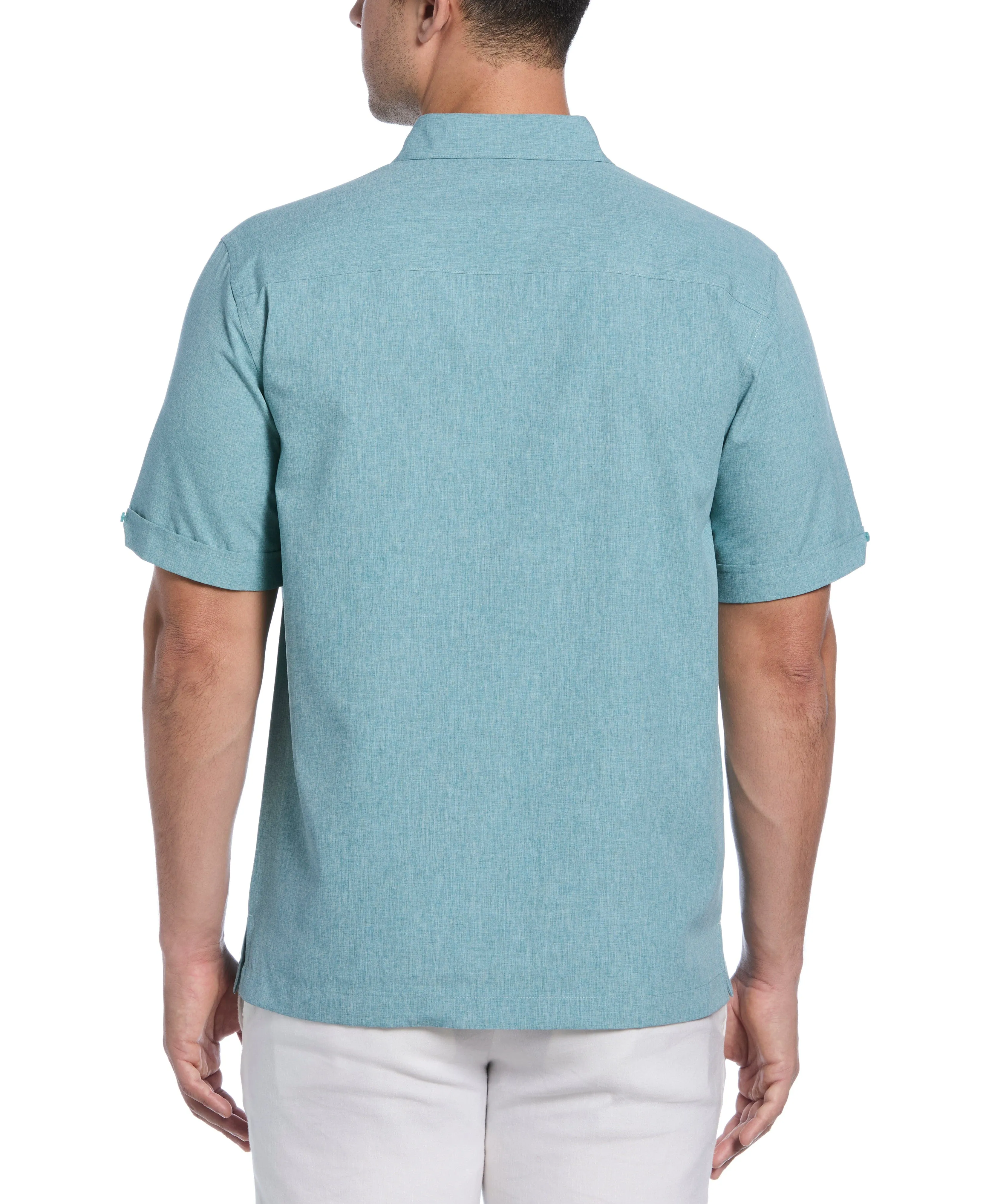 Geo Embroidered Panel Chambray Shirt