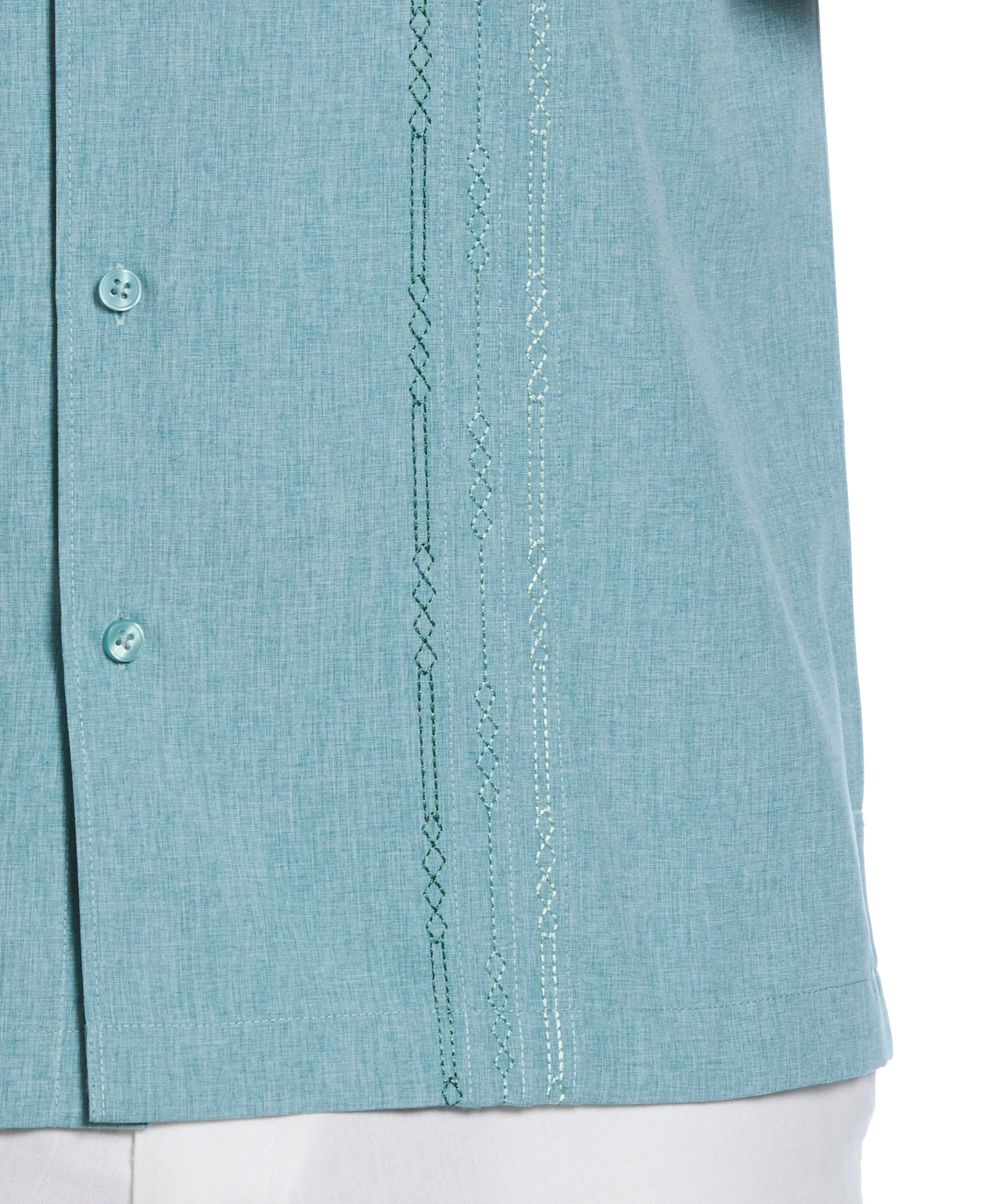 Geo Embroidered Panel Chambray Shirt