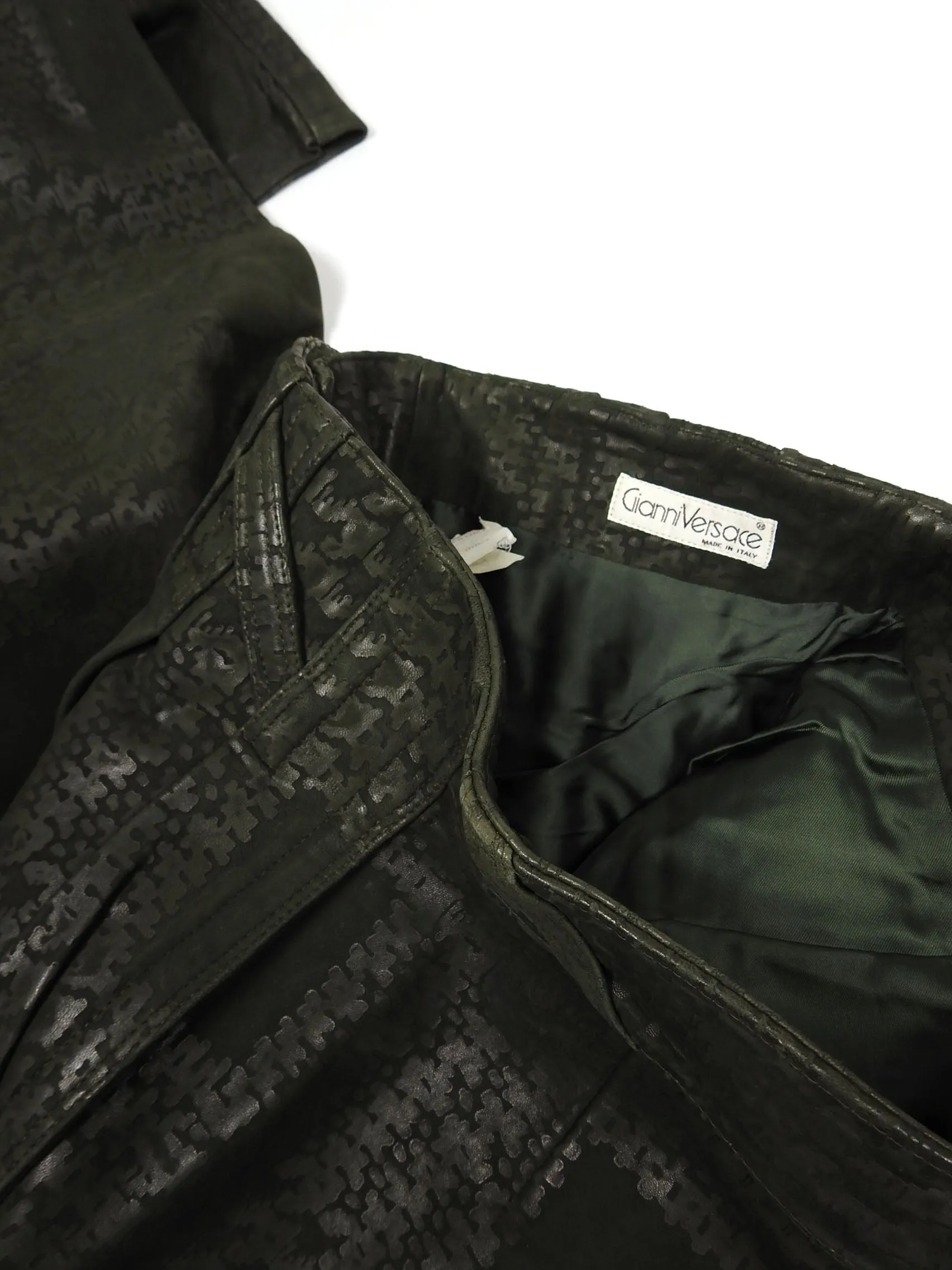 Gianni Versace Vintage 80s Leather Pants size 46