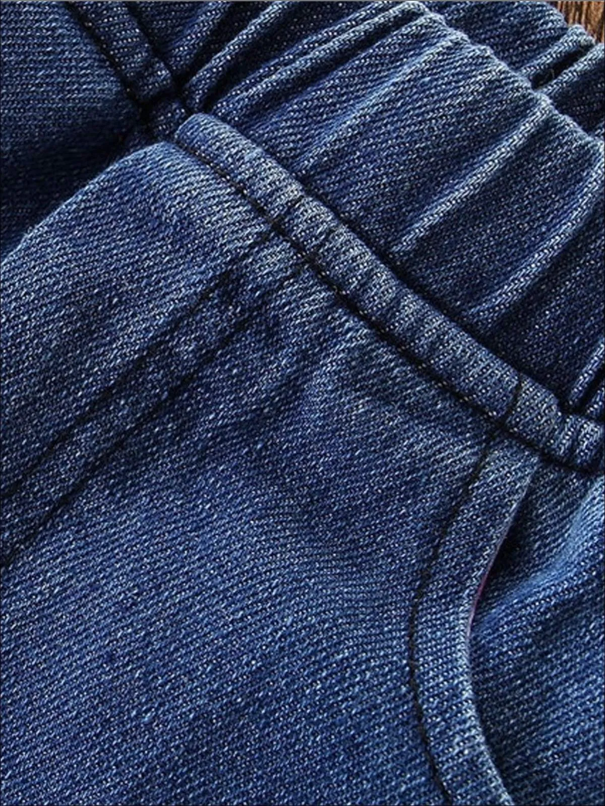 Girls Frayed Hem Cut Out Flare Leg Denims Pants