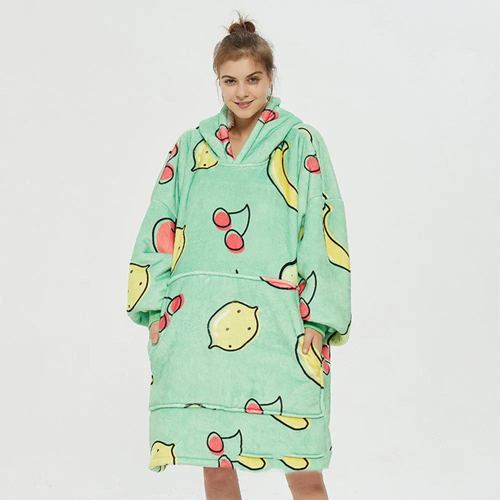 Glow In The Dark Stars Hoodie Blanket Oversized Sweatshirt