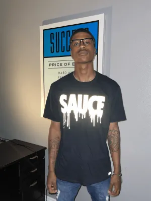 Gold Reflective Sauce | Black Tee
