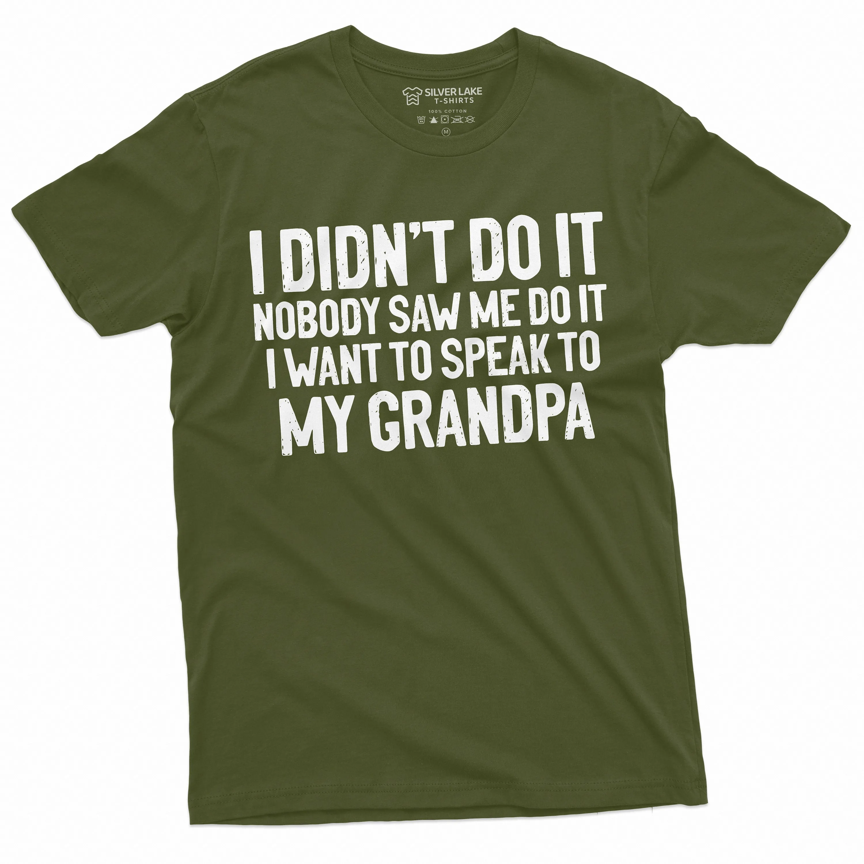 Grandson Granddaughter Tee Shirt Womens Mens Grandpa Grandfather Papa Tee Shirt I did not do it funny shirt grandkids