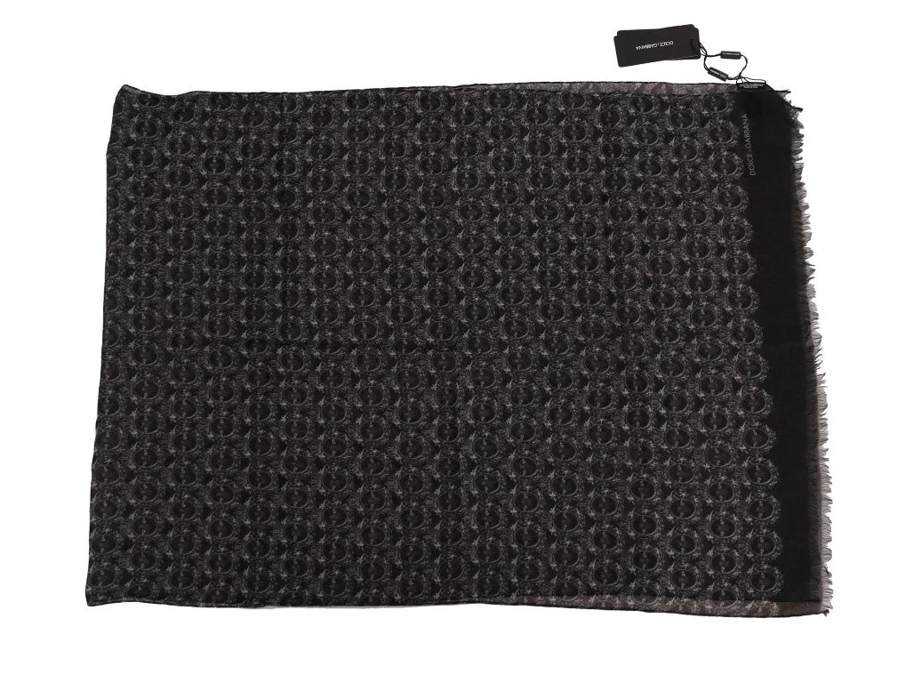 Gray Black Cashmere Scarf