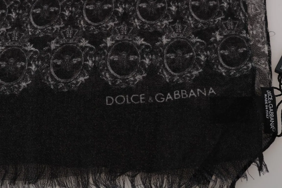 Gray Black Cashmere Scarf