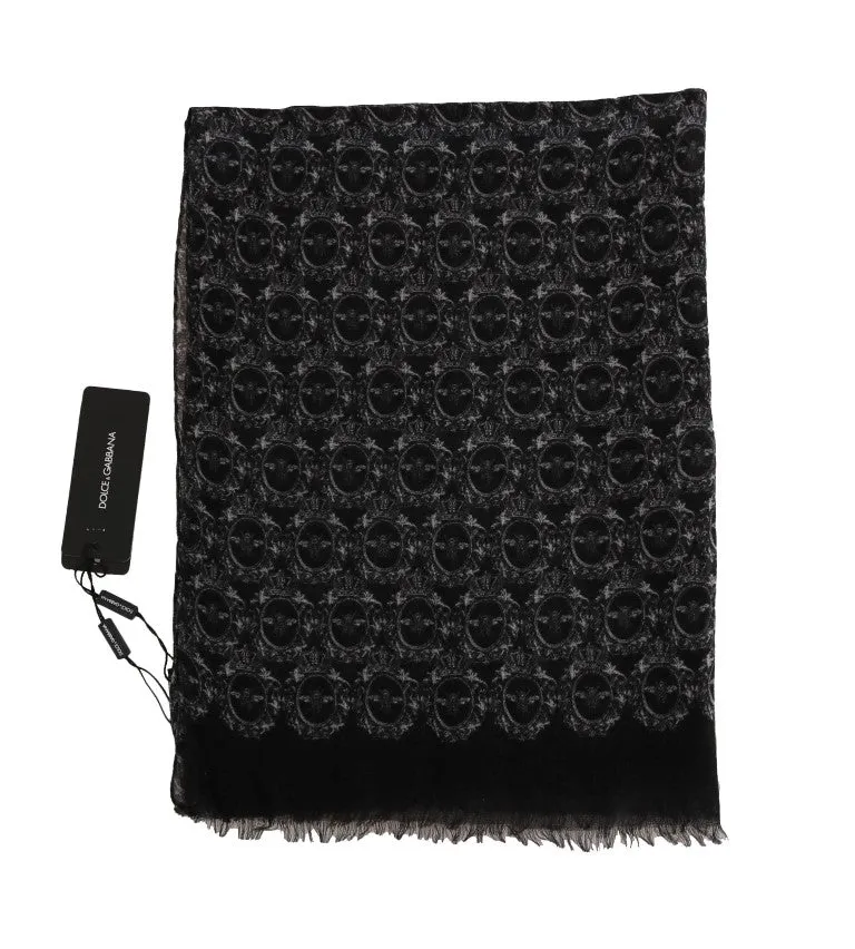 Gray Black Cashmere Scarf