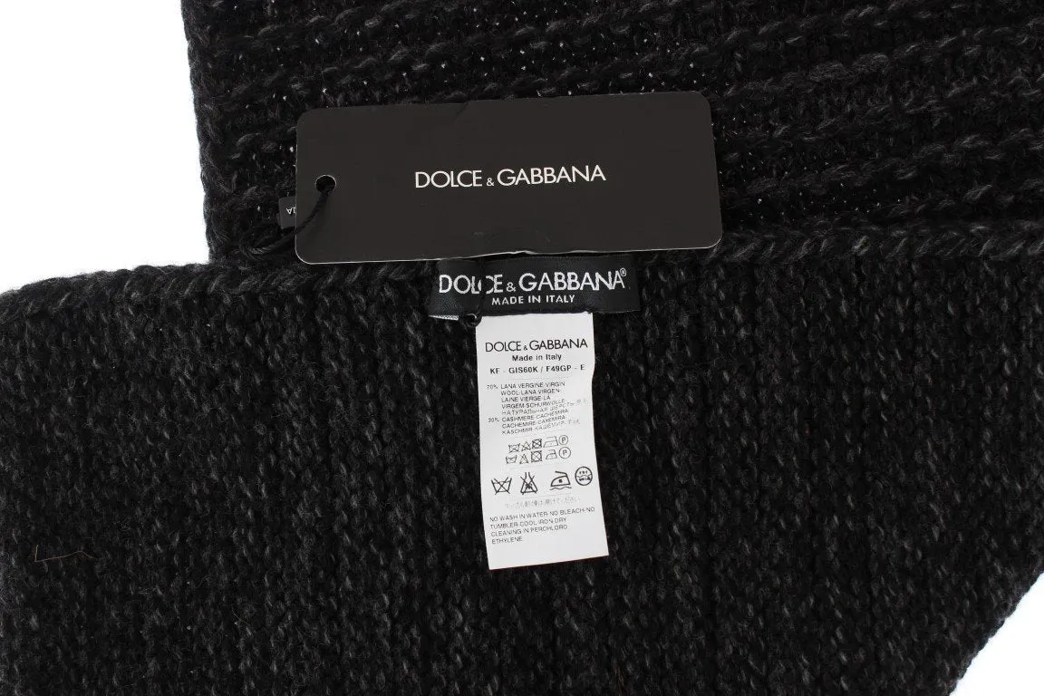 Gray Cashmere Wool Scarf