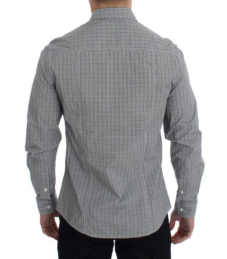 Gray Checkered Casual Cotton Shirt