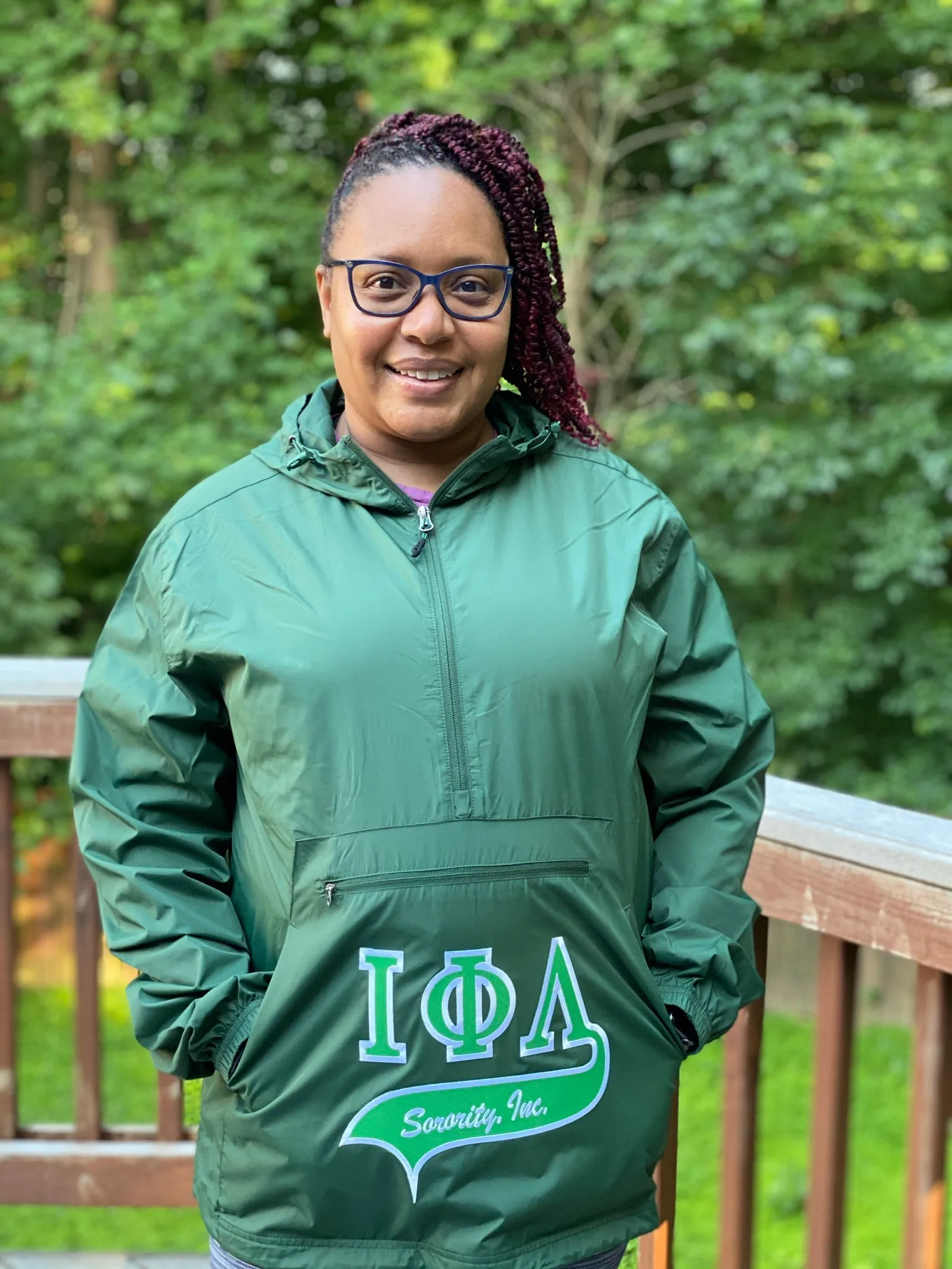 Greek Letter Packable Windbreaker Jacket