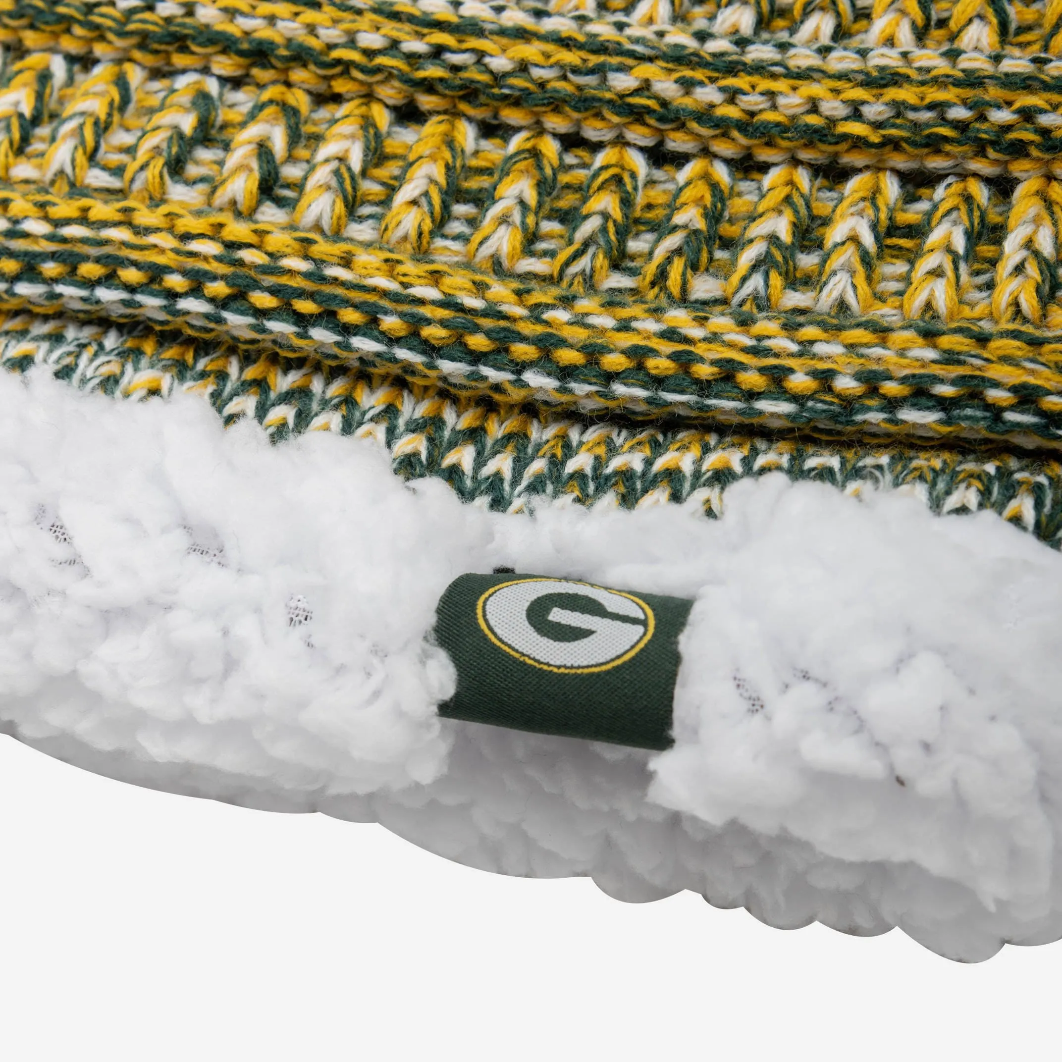 Green Bay Packers Womens Color Wave Chunky Beanie & Gaiter Scarf Set