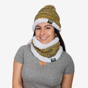 Green Bay Packers Womens Color Wave Chunky Beanie & Gaiter Scarf Set
