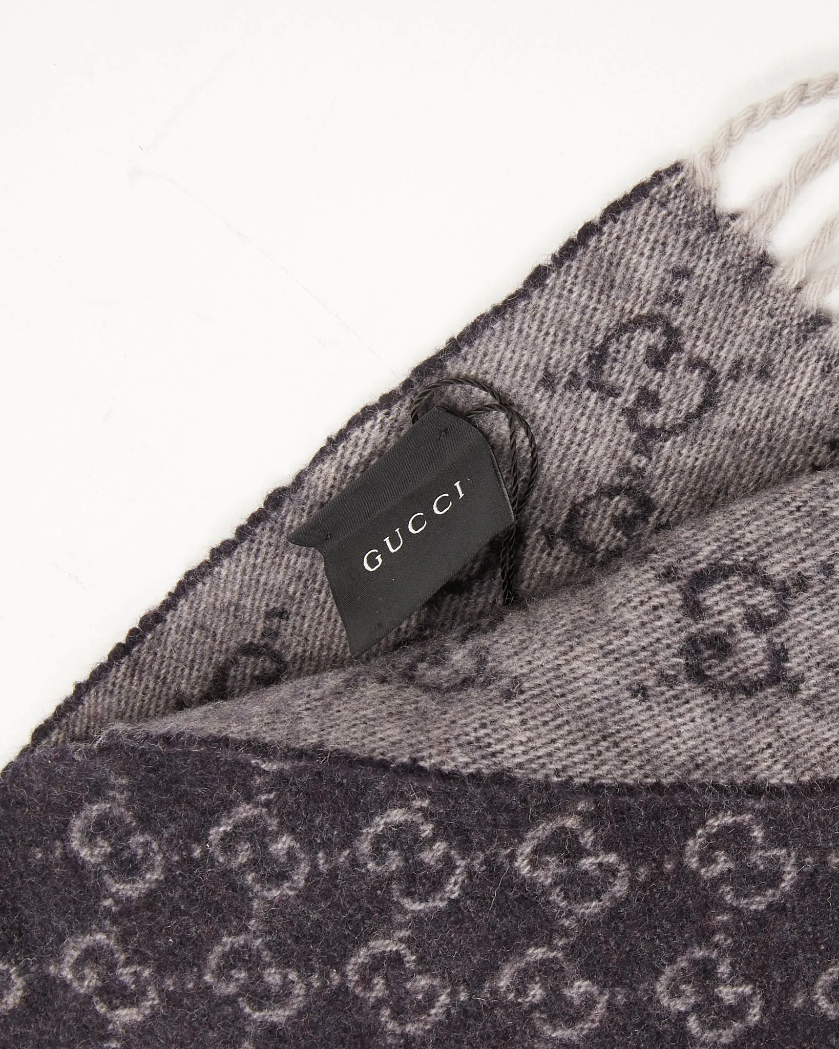 Gucci Navy Wool GG Scarf