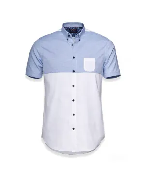 Half & Half Shirt Chambray White