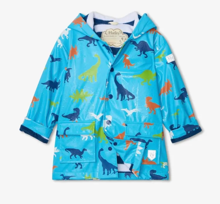 Hatley Colour Changing Prehistoric Dinos Splash Jacket : Sizes 2 to 12