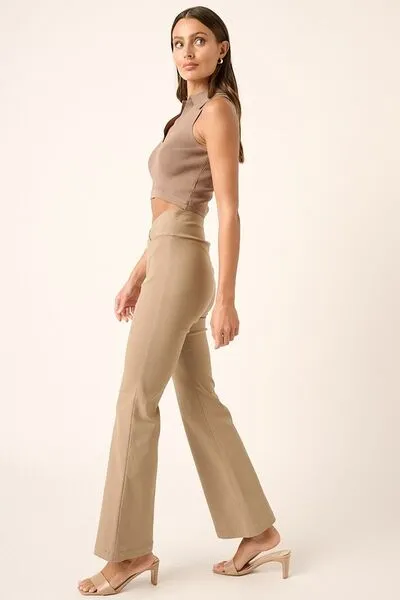 Hazel Blues® |  Mittoshop Surplice V Waist Flare Pants