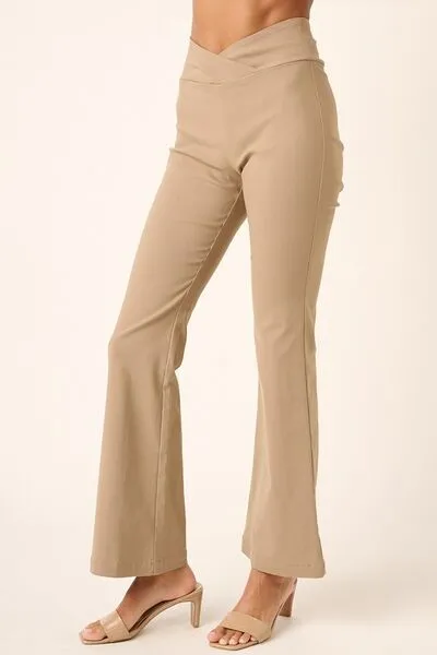 Hazel Blues® |  Mittoshop Surplice V Waist Flare Pants