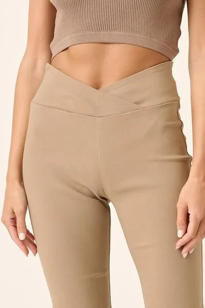 Hazel Blues® |  Mittoshop Surplice V Waist Flare Pants