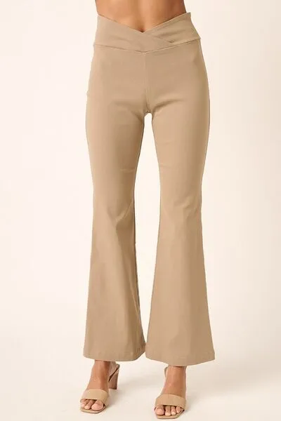 Hazel Blues® |  Mittoshop Surplice V Waist Flare Pants