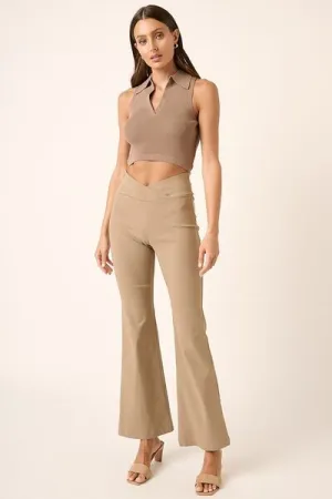 Hazel Blues® |  Mittoshop Surplice V Waist Flare Pants
