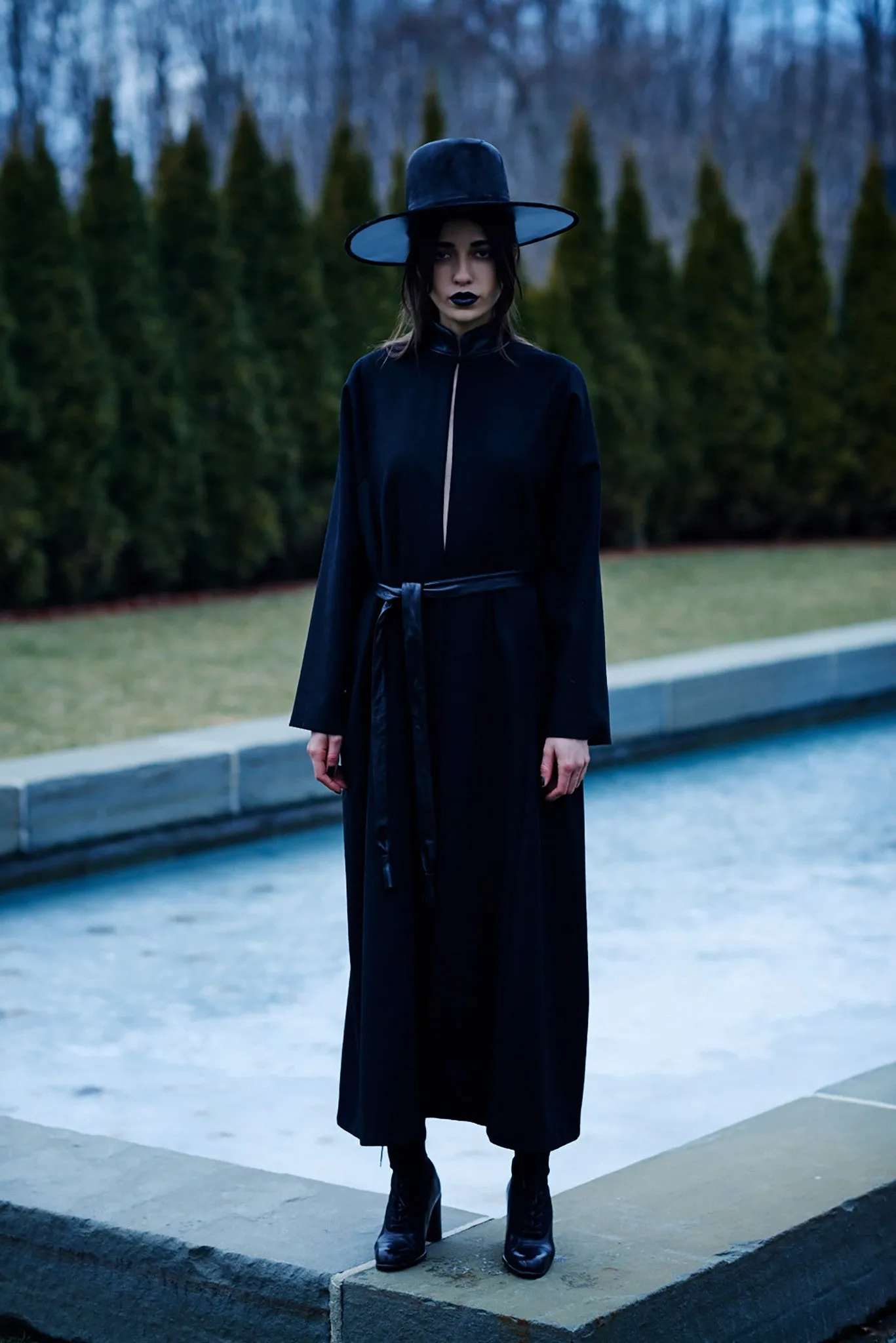 High Collar Long Cashmere Coat