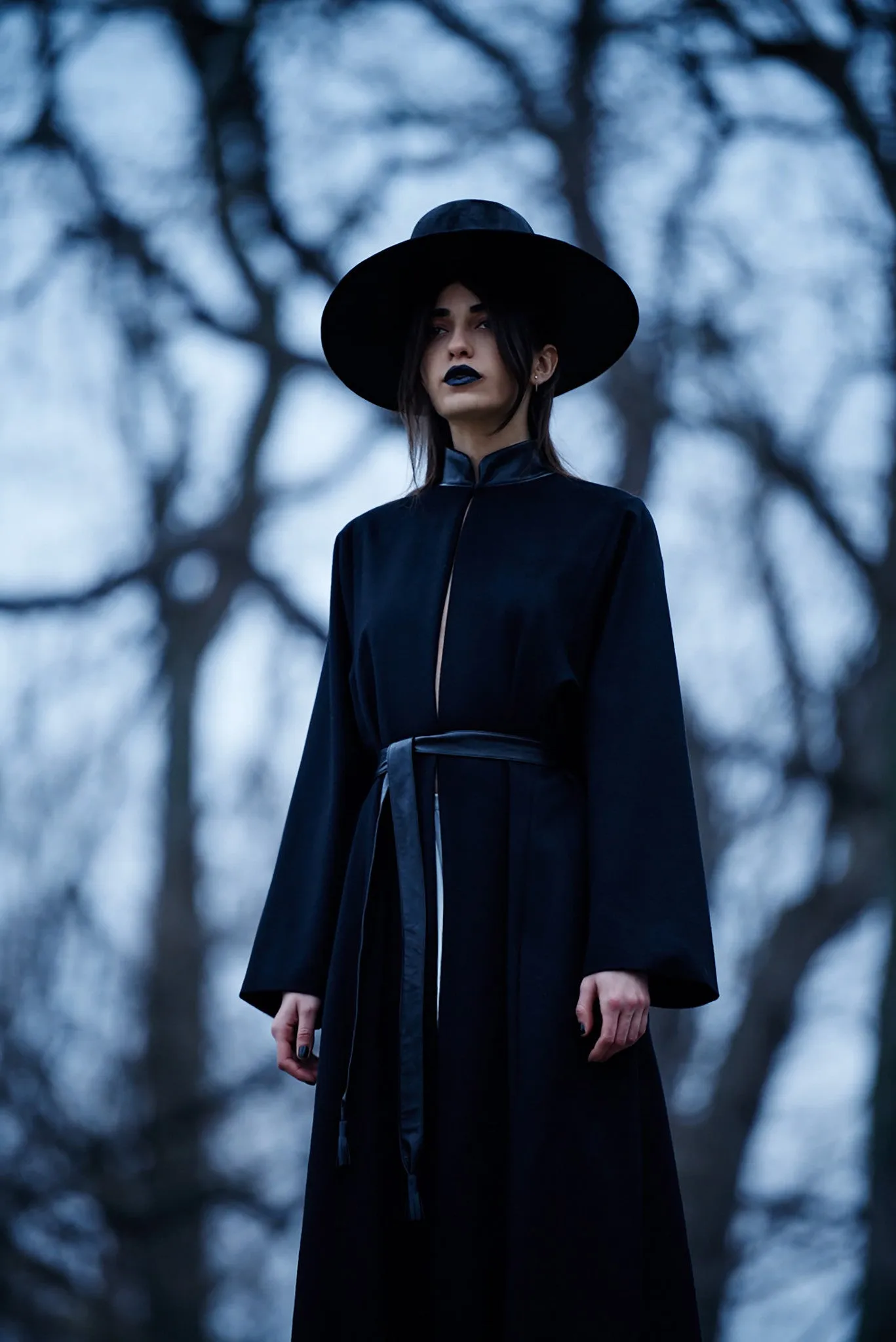 High Collar Long Cashmere Coat