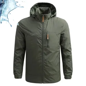 Hiking Waterproof Jacket Men's New Autumn Casual Sports Detachable Hooded Coat Field Mountain Climbing Travel Thin Windbreaker