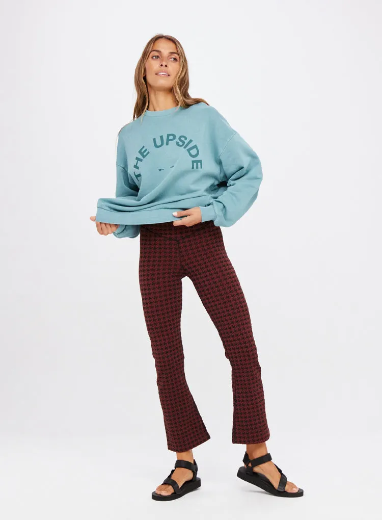 HOUNDSTOOTH THIA CROPPED FLARE PANTS