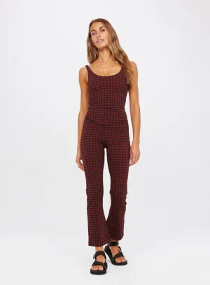 HOUNDSTOOTH THIA CROPPED FLARE PANTS