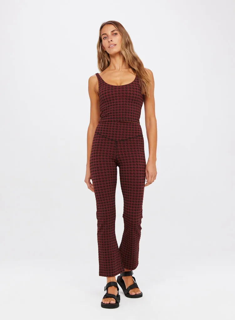 HOUNDSTOOTH THIA CROPPED FLARE PANTS