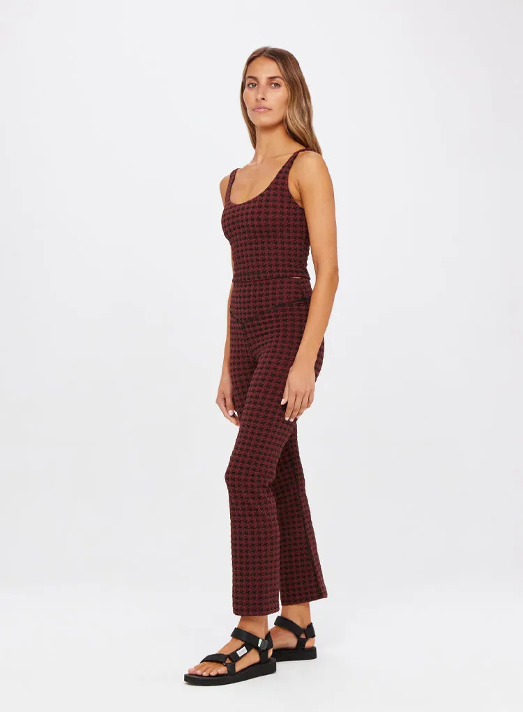 HOUNDSTOOTH THIA CROPPED FLARE PANTS