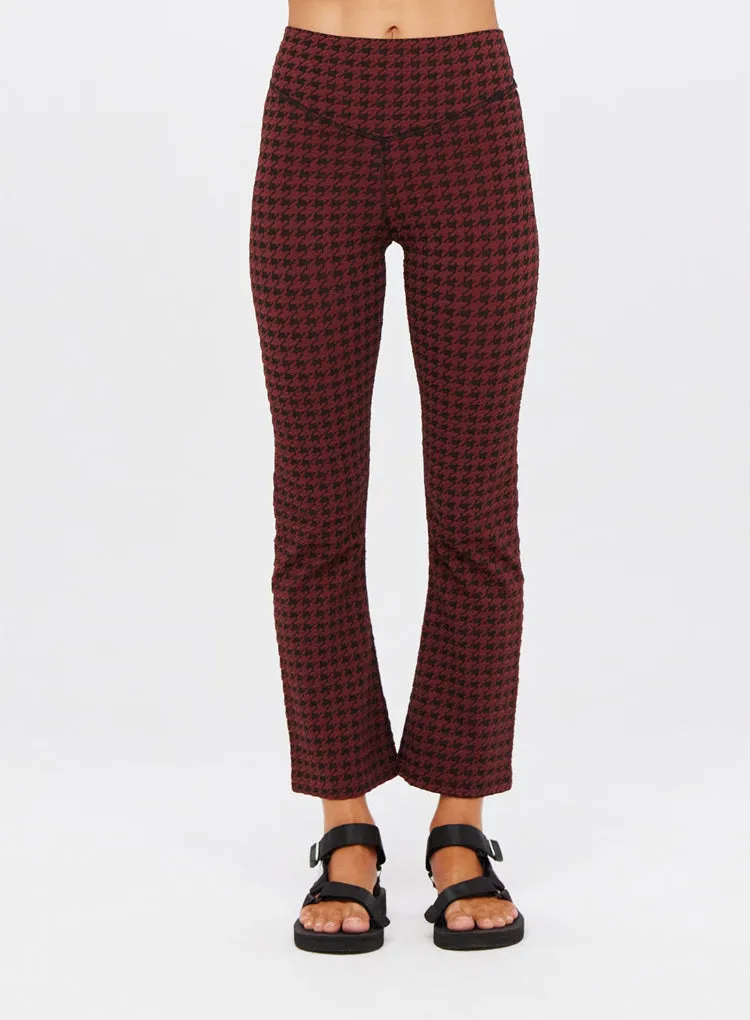 HOUNDSTOOTH THIA CROPPED FLARE PANTS