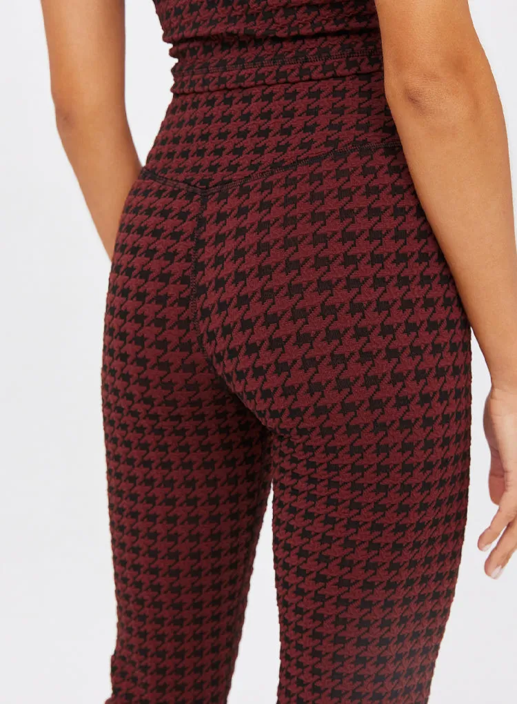 HOUNDSTOOTH THIA CROPPED FLARE PANTS